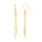 14k Yellow Gold Double Strand Cylinder and Chain Drop Style Earrings